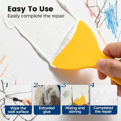 2026 New Drywall Patch Repair Kit, Wall Repair Paste with Scraper, Multi-Functional Wall Hole Filler for Fixing Nail Holes, Cracks, Dents, Ideal for Drywall, Walls (2PCS) - color: 2PCS