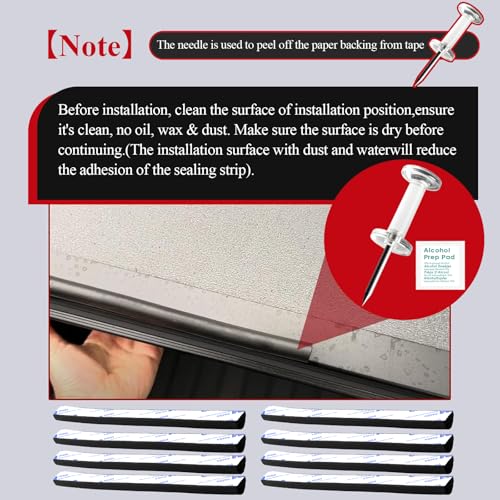 326A0008 Service Kit, 8 pcs 5.9 inch D Shape EPDM Foam Rubber Seal w/Tape, Fits Hard Tri-fold Truck Bed Tonneau Cover/Bulkhead Seal w/Self-Adhesive Rubber for Boat/Auto/RV/Marine/Garage Doors/Window - style: 8 Pcs 5.9Inch