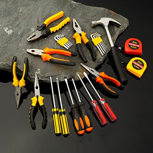 Household Hand Tool Set 8 Pcs, Auto Repair Tool Set with Storage Case, Household Repair Tool Kit for Daily Repair and Maintenance at Home Garage Office - color: Green-8