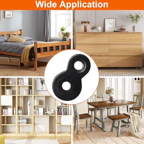 30 PCS Figure 8 Fastener with Screws, Heavy Duty Table Top Fasteners Hardware, Desk Top Fastener for Wood Chair Table Top Repair, Black - color: Black