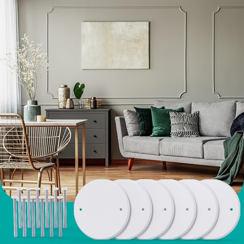 3 Pcs Smoke Detecte Cover Plate, 5 Inch Metal Round Blank Ceiling Cover Plate, Junction Box Covers For Outlet And Wall Light Hole, Electrical Box Covers With Hole Spacing 3.5 Inch - color: 3 PCS