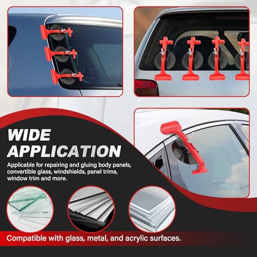 DASBET 6PCS Suction Cup Clamp Set Suction Cup Clamps for Convertible Glass Windshield Repair/Gluing Adjustable Glass & Windshield Repair Tools