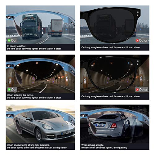 YIMI Men Photochromic Polarized Sports Sunglasses Cycling Fishing Driving Glasses UV Protection Eyeglasses Anti Glare Eyewear - color: 8003 Blue