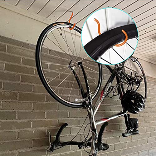 Scartink 12PCS Orange Heavy Duty Bike Storage Hooks Bicycle Wall Mounted Hooks Large Screw Hooks for Wall,Ceiling