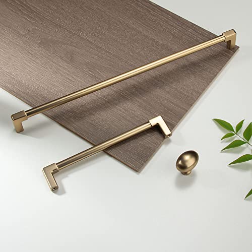 TUNNY 10 Pack Classic Solid Cabinet Handles-6.3"/160mm Screw Spacing Champagne Bronze Furniture Hardware Handles for Bathroom Dresser Kitchen Cabinets Bedroom Cabinet Pulls - color: Champagne Bronze, size: 6.3"(160mm) Hole Center - 10Pcs