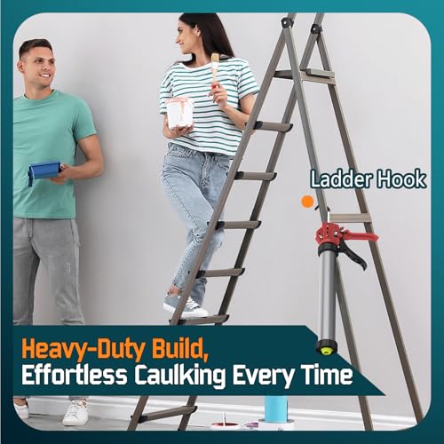 20 oz Sausage Caulk Gun, One-Touch Drip-Free | Effortless & Professional Design with Heavy-Duty Metal Body, 18:1 Thrust Ratio | for 20 oz Sausage Packs - color: 4- Mixpro Orange