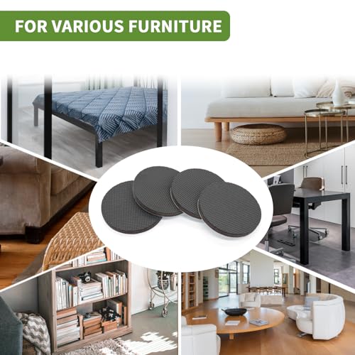 Non Slip Furniture Pads 12 PCS 3'' Round - Anti Slip Furniture Pads - Self Adhesive Rubber Feet Furniture Feet - Chair Leg Floor Protectors - Keep Furniture in Place - size: Round 3 inch 12PACK