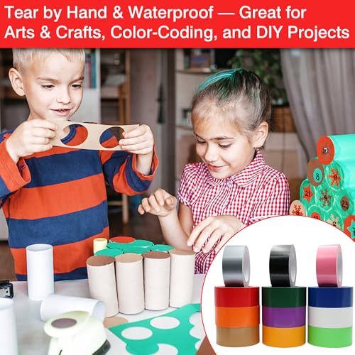 Multi Purpose Red Duct Tape 1 Inch X 44 Yards, Heavy Duty Strong Adhesive Tape, No Residue, Waterproof All Weather, Tear by Hand, Industrial Repairs. - color: Red, size: 1 Inch x 44 Yards