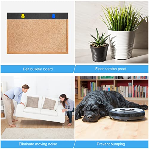 Zonon 4 Rolls 120 Inch Felt Strip with Adhesive Backing Felt Tapes Furniture Strip Rolls Self Stick Heavy Duty Polyester for Protecting Furniture and DIY Adhesive(Black,2 Inch) - color: Black, size: 2 Inch