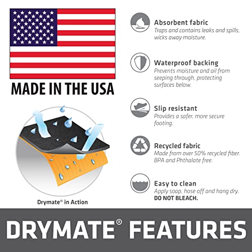Drymate XL Oil Spill Mat (36" x 59") (2-Pack), Premium Absorbent Oil Pad, Reusable, Washable, Durable, Waterproof Backing Contains Liquids, Protects Garage Floor Surface (USA Made) - size: 36" x 59" (2-Pack)
