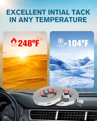 EMITEVER Heavy Duty Double Sided Tape, 0.4In x 10Ft Tesa 6311 Adhesive Mounting Tape, Foam Tape Waterproof & Extreme Temp Resistant, No Residue Removal Two Sided Tape for Walls, Auto, Home, Office - size: 0.4in x 10ft-6311