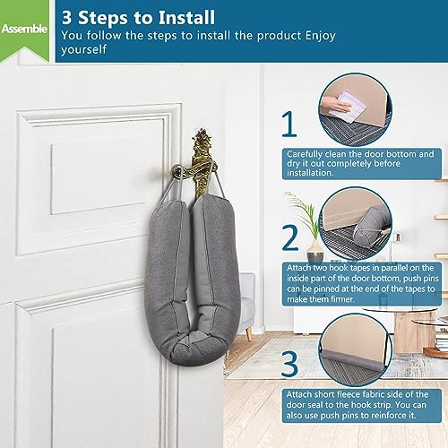 Triangular Under Door Draft Stopper 32 inch Heavy Duty Door Draft Blocker Bottom Door Seal Noise Air Door Guard for Doors and Windows, Gray - size: 32 inch