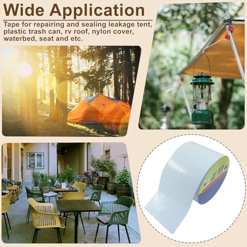 Waterproof Repair Tape, UV-Proof Multi-Surface Instant Seal Patch Repair for RV Awning, Boat Cover, Tent, Tarp & Canvas (3 Inch x 24.6FT, White) - color: White