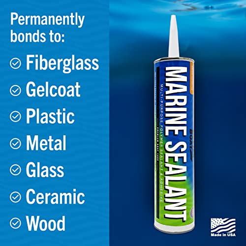 Marine Sealant and Adhesive, Waterproof Marine Grade Caulk, High Temp Water Sealant for Boat, Auto, RV, Without Silicone - 1 Tube, Gray, 10 oz - color: Gray, size: 10 oz