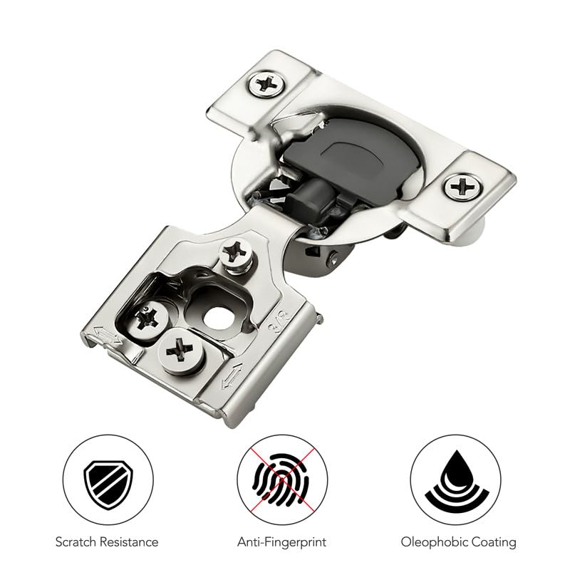 Ravinte 2 Pack 1 Pair 3/8 inch Overlay Soft Close Kitchen Cabinet Hinges Stainless Steel Adjustable Kitchen Hinges Satin Nickel Cabinet Hardware - size: 3/8 inch Overlay