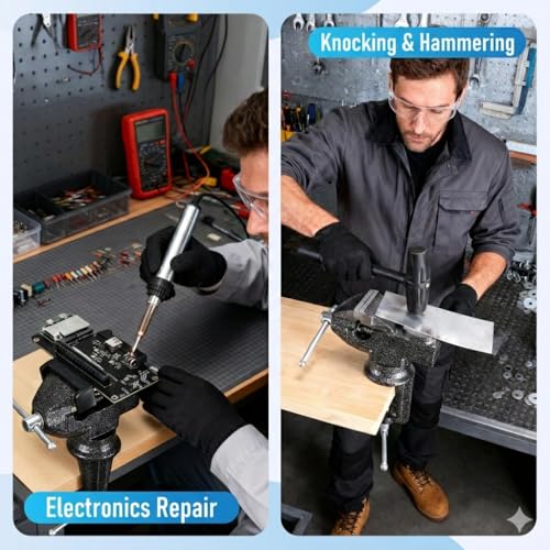 Small Bench Vise 3.2" Clamp-On, Light Duty Hobby Vise with 360° Swivel Base, Portable Table Vise for DIY, Craft, Jewelry, Model Making (Light Duty Workbench Use) - size: 3 Inch
