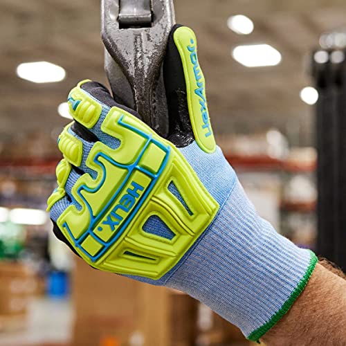 HexArmor Cut-Resistant Impact Protection Nitrile Palm Knit Work Gloves | Helix® Core 3010 | - size: Small (Pack of 1)