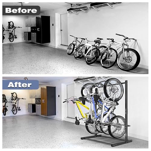 WALMANN Freestanding Bike Stand for Garage, 4 Bikes Vertical Bike Storage Stand Heavy Duty Bike Floor Stand - style: Bike stand for 4 bikes