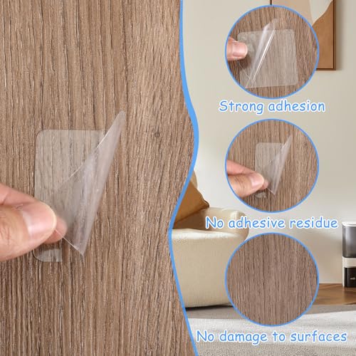 salbsever 120 Pcs Double Sided Tape Squares, Clear Double Sided Adhesive Pads 1.8" Heavy Duty Mounting Tapes for Metals Papers Door Glass Wood Wall Hanging Carpet Fixing