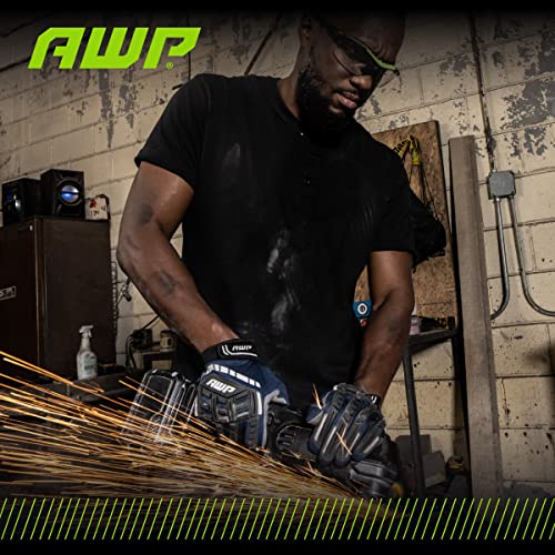 AWP Pro Protect Work Gloves for Men And Women, Full Back-Of-Hand TPR Impact Protection, Large - size: Large