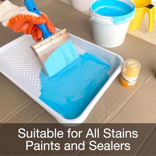 Deck Stain Brush, Thick Paint Brushes 4" for Faster Coverage, Compatible with Most Extension Poles, Stain Brushes for Wood, Deck, Walls, Fence and House - color: 4 Inch