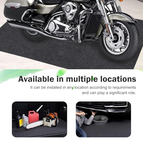 Car Garage Floor Mat, Absorbent Oil & Water Resistant Flooring Carpet, 35" x 60" Cuttable Non-slip Protection Rug, Foldable Maintenance Mat for Cars Motorcycles (Dark Gray)