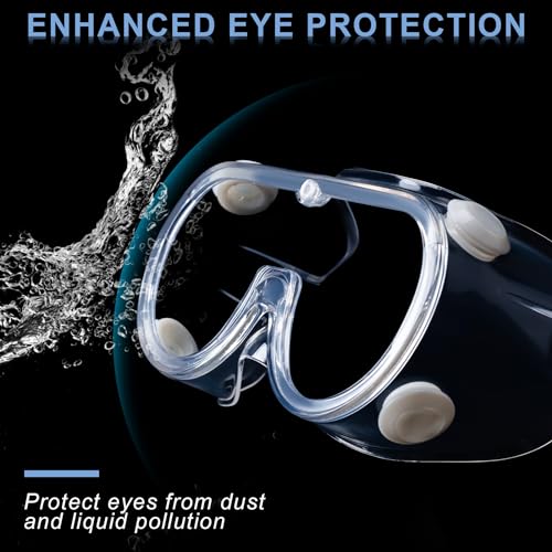 Honmein 2-Pack Safety Goggles, Anti-Fog Lab Goggles, Over Glasses Safety Glasses for Chemistry Lab, Mowing, Woodworking, Painting, Construction, Industrial Use
