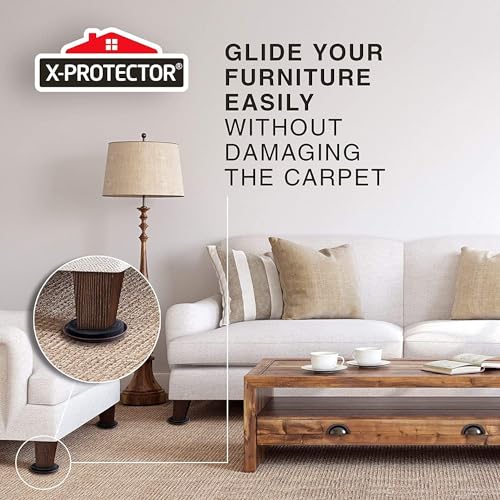 Furniture Sliders for Carpet X-PROTECTOR - 24 PCS Moving Pads 3 1/2" - Sliders for Furniture. Move Your Furniture Easily with Reusable Furniture Moving Sliders for Carpets! - size: 24 Pcs 3.5"