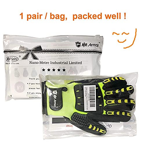Anti-Vibration Heavy Duty Safety Work Gloves,Cut Resistant Safety Anti Impact Gloves,Excellent Grip. - size: Large (Pack of 1)