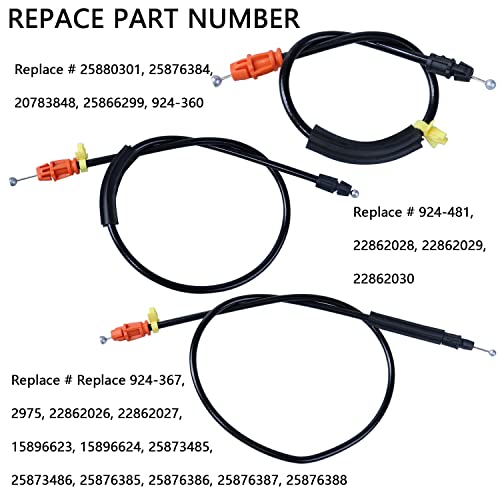 Door Cable Latch Kit Compatible with 2007-2014 Chevy Silverado Tahoe Yukon GMC Sierra Escalade, 16.5 25.8 31 Inch Driver/Passenger Side Front Doors for Power Door Locks - size: 16.5" 25.8" 31" Door Latch Release Cable