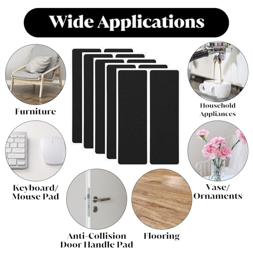 16pcs No Slip Furniture Grips for Wood Floor,Thick EVA Keep Furniture from Sliding on Floor On Floors, 5.7 X 1.8 in Adhesive Recliner Pads for Hardwood Floors