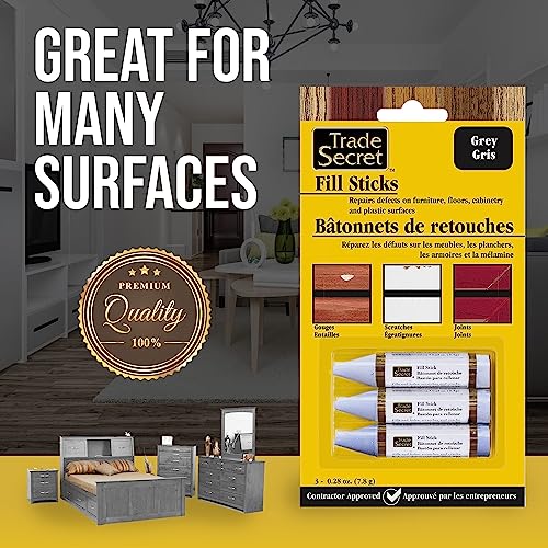Wood Scratch Repair Fill Stick for Grey (Set of 3), Great for Touch-Ups and Repairs on Hardwoods Floors, Furniture, Cabinets and Plastic Surfaces - color: Gray