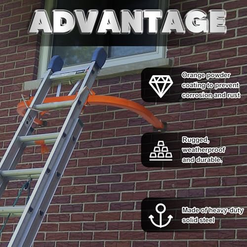 Ladder Stabilizer Accessory for Roof Gutter with Wrench, Wing Span Wall Ladder Standoff, roof Ladder stabilizer Easily attaches with U Bolt, Stabilized Support, 375 lbs Weight Rating