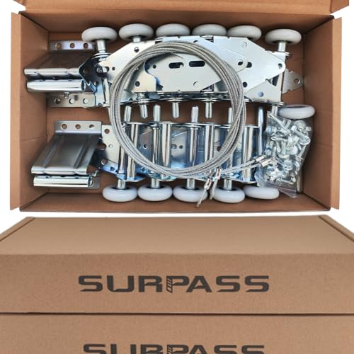Surpass Garage Door Hardware Kit Roller/Hinge/Top Bracket/Wire Rope (for 8' Height Garage Doors)