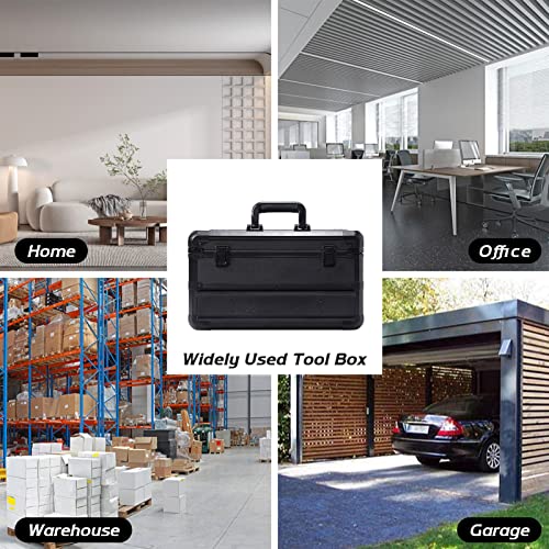 E ELIAUK Tool Box Hard Case Tool Organizer Storage Cabinet Carry Case,Toolbox with Drawers, Black - color: Black