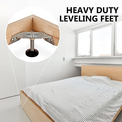 POWERTEC Corner Leveling Feet 8PK, Heavy Duty Adjustable Corner Bracket Levelers with Nylon Foot for Cabinets, Vanities, Furniture & Shelves (71157-P2) - size: Set of 8, style: Corner leveling feet