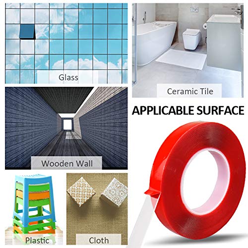 DGSL 0.7 Inch Clear Double Sided Tape Heavy Duty Mounting Tape, Acrylic Clear Mounting Tape for Wall Mount, Hanging Photo, Wall Decor, Art, Led Light Tapes (33 Ft X 3 Pack) - size: 0.7inch Width