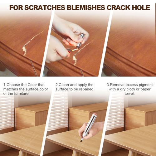 Repair Pen Wooden Furniture Floor Scratch Repair Markers and Wax Sticks Set of 21 for Stains, Scratches, Wood Floors, Tables, Desks, Carpenters, Bedposts, Touch Ups, and Cover Ups
