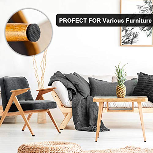 Yelanon Non Slip Furniture Pads - 48 pcs 1" Felt & EVA Furniture Grippers, Black, Round, Anti Slide Hardwood Floor Protector - size: 48pcs 1" Round
