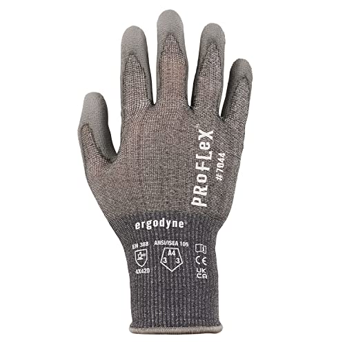 Ergodyne ProFlex 7044 Cut Resistant Work Gloves, ANSI A4, PU Coated Palms for Flexible No Slip Grip. Superior Fit and Feel - size: Medium