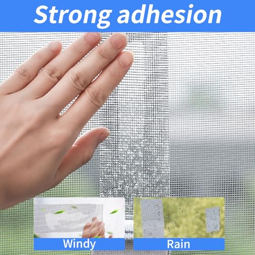 Fiberglass Window Repair Tape 4in X 15FT, Waterproof Screen Repair Kit for Mesh Screens, Instantly Covers Holes and Tears (Gray)
