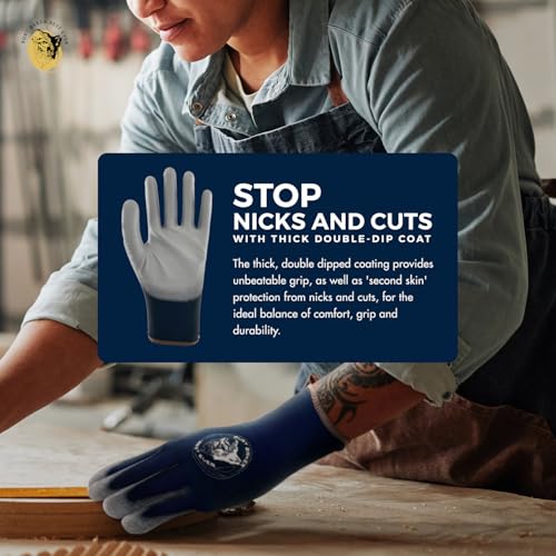 No-Slip Grip Boost Lightweight Work Gloves (PRECISION FIT) Heavy Duty Dipped Slip Resistant Men & Womens - size: X-Large