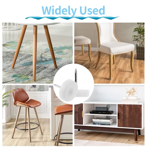 100 PCS Nail in Furniture Glides 18mm Nylon Chair Glides for Wood Floors, White Plastic Table Leg Protectors Chair Feet Sliders, Plastic Chair Legs Tack on Furniture Pads for Hardwood Floors - size: 100 PCS