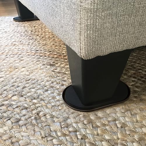 Super Sliders 5-3/4" x 9-1/2" XL Oval Reusable Furniture Sliders for Carpet, Anti-Slip Protective Furniture Moving Pads for Beds, Sofas, Dressers, Set of 8, Brown
