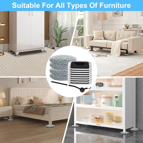 New Upgrade Furniture Sliders, Multi-Surface 3-in-1 Furniture Movers Sliders, Heavy Moving Pads with 8PCS 4.3" Carpet Sliders+4PCS Hard Floor Socks+1 Lifter, Protect Floor and Easily Move Furniture - size: 4.3in 8+4+1Pack