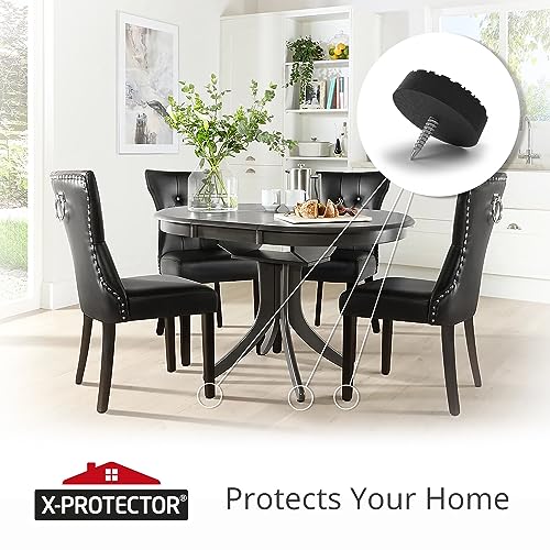 X-Protector Screw On Rubber Feet - 32 PCS 0.7" - Premium Non Slip Furniture Pads - Anti Skid Pads for Furniture Feet - Chair Leg Protectors - Furniture Grippers for All Surfaces - Protect Any Floors! - size: 0.7"