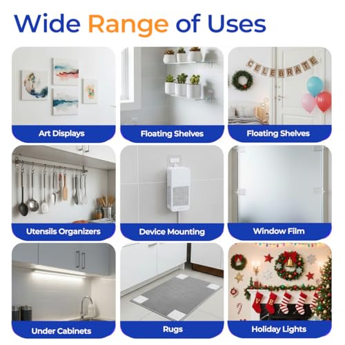 HASAAO Picture Hanging Strips, Medium 80 Strips (40 Pairs), Damage Free Wall Hangers for Frames and Posters, Heavy Duty Removable Adhesive Hook and Loop Tape, No Nails Needed, White - style: Medium 40 Pairs