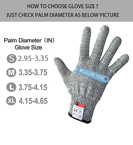 Cutting Gloves, 1 Pairs of Cut Resistant Gloves Food Grade, Cut Resistant Gloves for Kitchen, Oyster Shucking, Fish Fillet Processing, Carving Wood and Gardening(Small-Grey) - color: Gray, size: Small (Pack of 2)