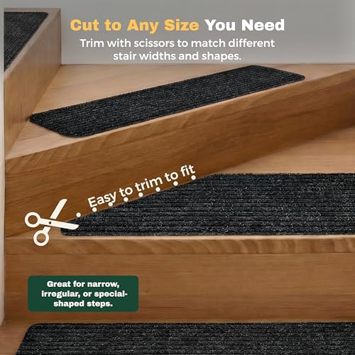 MBIGM Non-Slip Carpet Stair Tread Mat 30" x 30" Landing Rug-Matching Mat Non-Skid Safety Rug Slip Resistant - Black - color: Black, size: 2'6" x 2'6" - 1 pcs