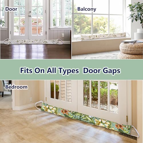 2 Pack 60 Inch 4 Inch Wide Under Door Blocker Door Draft Stopper - size: 60in